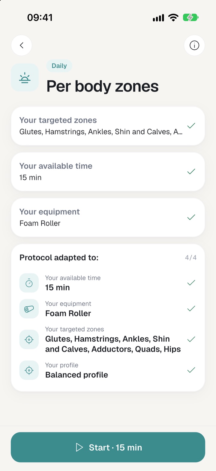 Routine builder with exercises added to a custom flow